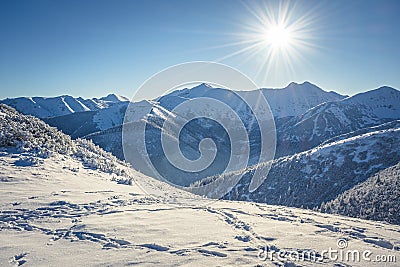 Winter wonderland on GrzeÅ› Peak Stock Photo